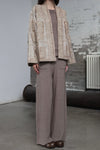 INTO THE EAST 25 Autumn/Winter Tussah Silk Patchwork Cardigan Jacket ITE-E1DGSS012SD22JK-SHA Sand